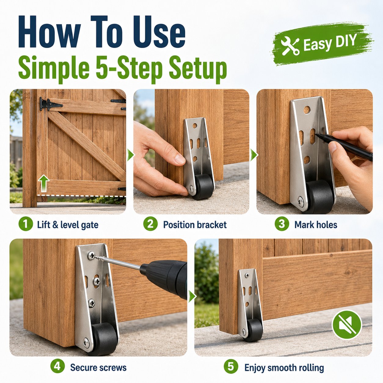 Heavy-Duty Universal Gate Support Wheel