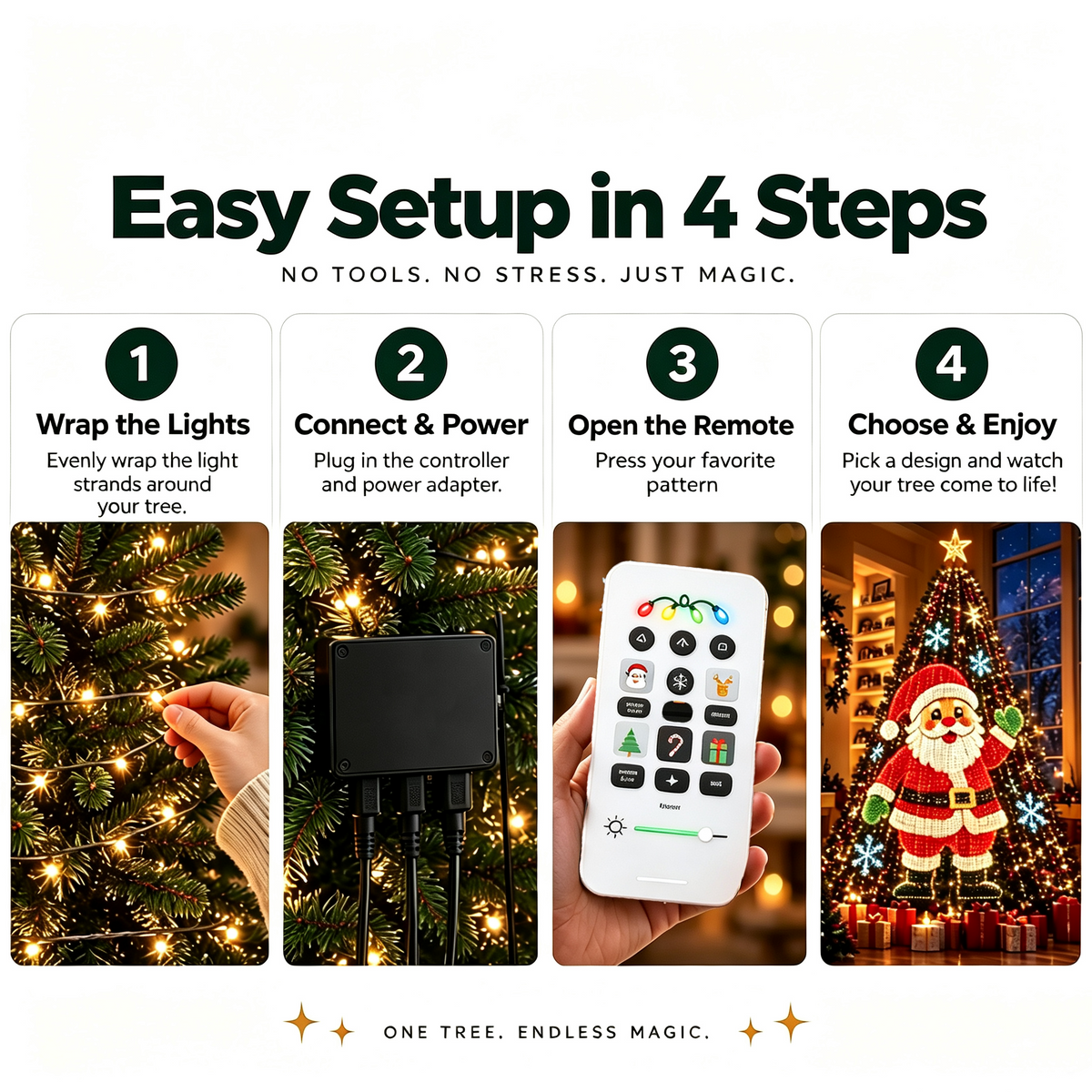 🎅 Smart Animated Christmas Tree Lights-🎄 Make Your Christmas Tree Come Alive!