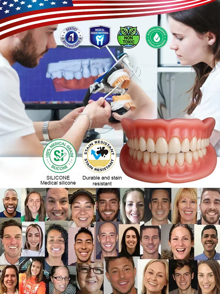 [Over 300,000 users worldwide] Full-mouth bone-supported denture set