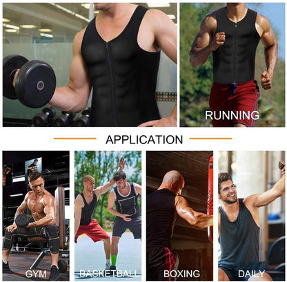 Neoprene Sauna Zipper Waist Trainer Vest Tank Top Trimmer Body Shaper