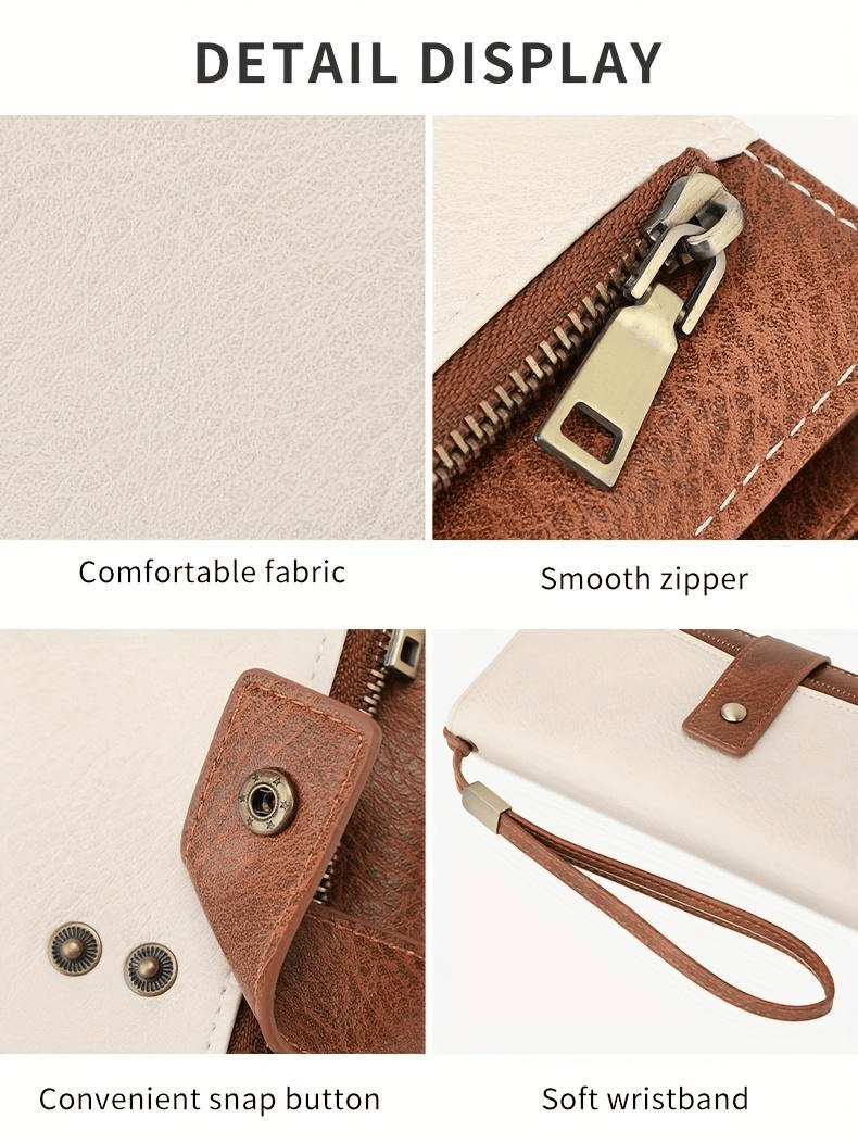 🔥Last Day 49% OFF🔥RFID Blocking Women's Long Wallet: Stylish Solid Leather Clutch (Large Capacity)👛