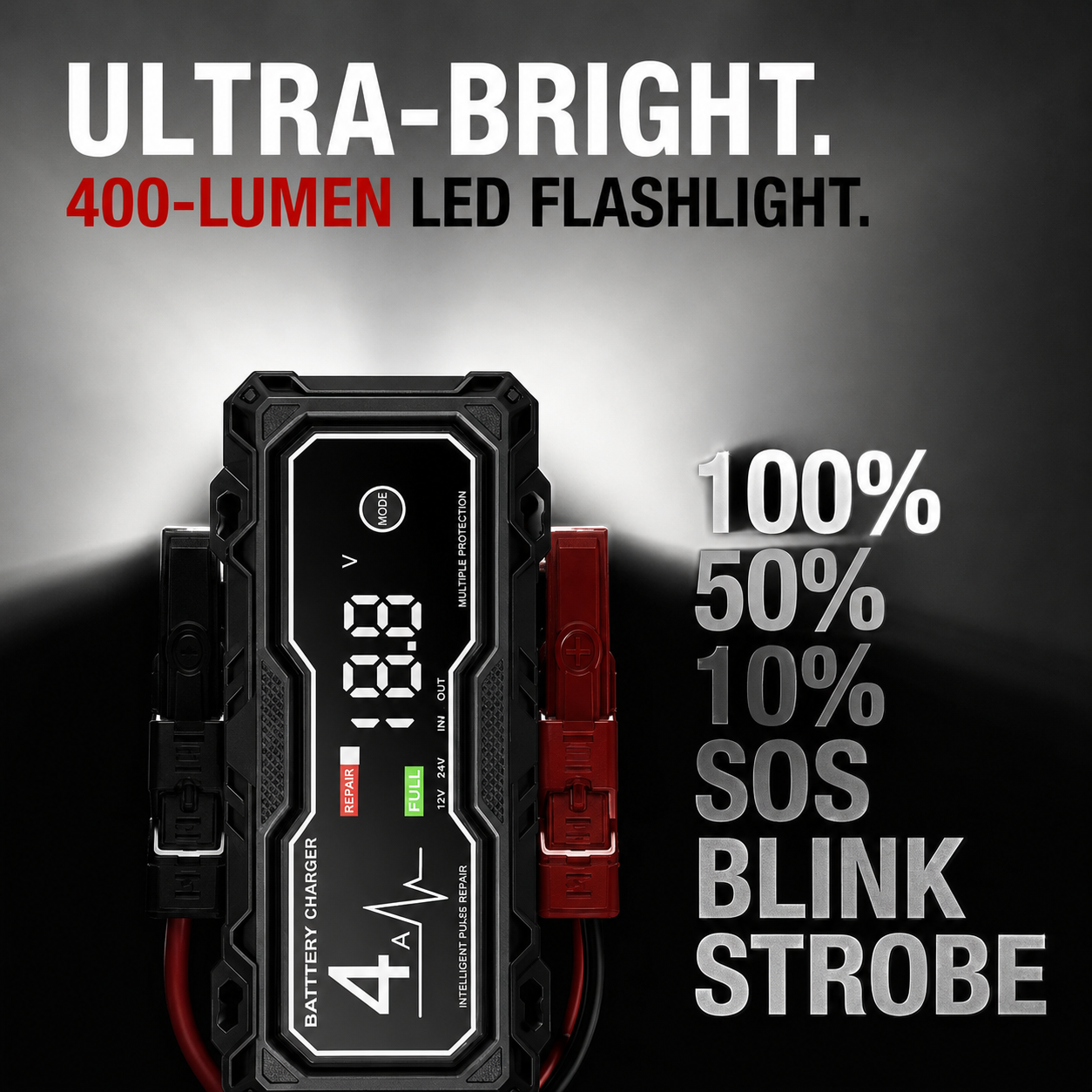 🔥🔥 Portable Car Jump Starter—Starts Up to 10.0L Gas & 8.0L Diesel Engines🔋