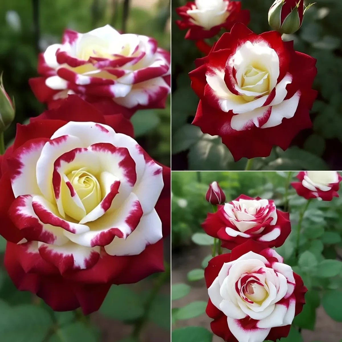 🌹 200/1000pcs Rare Twin Red & White Rose Seeds — Vibrant Garden Blooms