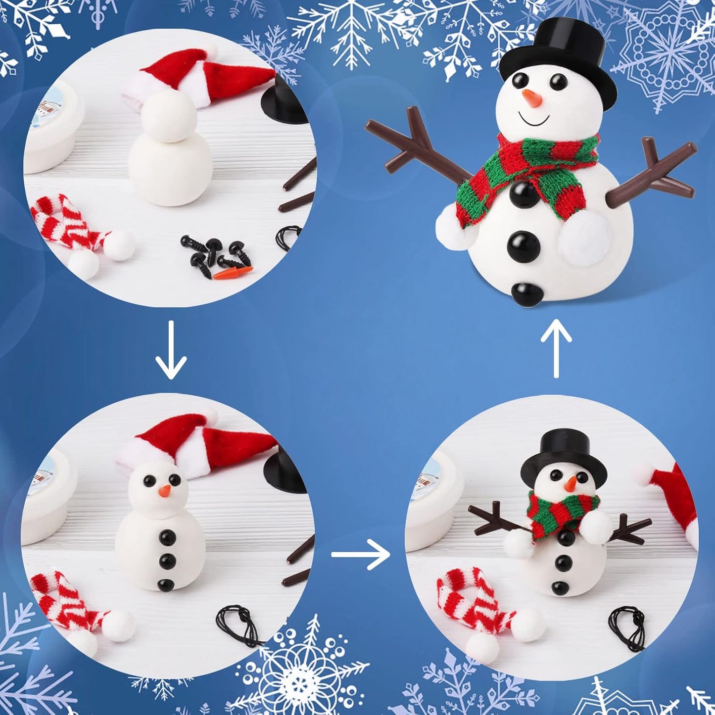 Perfect Christmas gift: 12-pack modeling clay DIY snowman kit