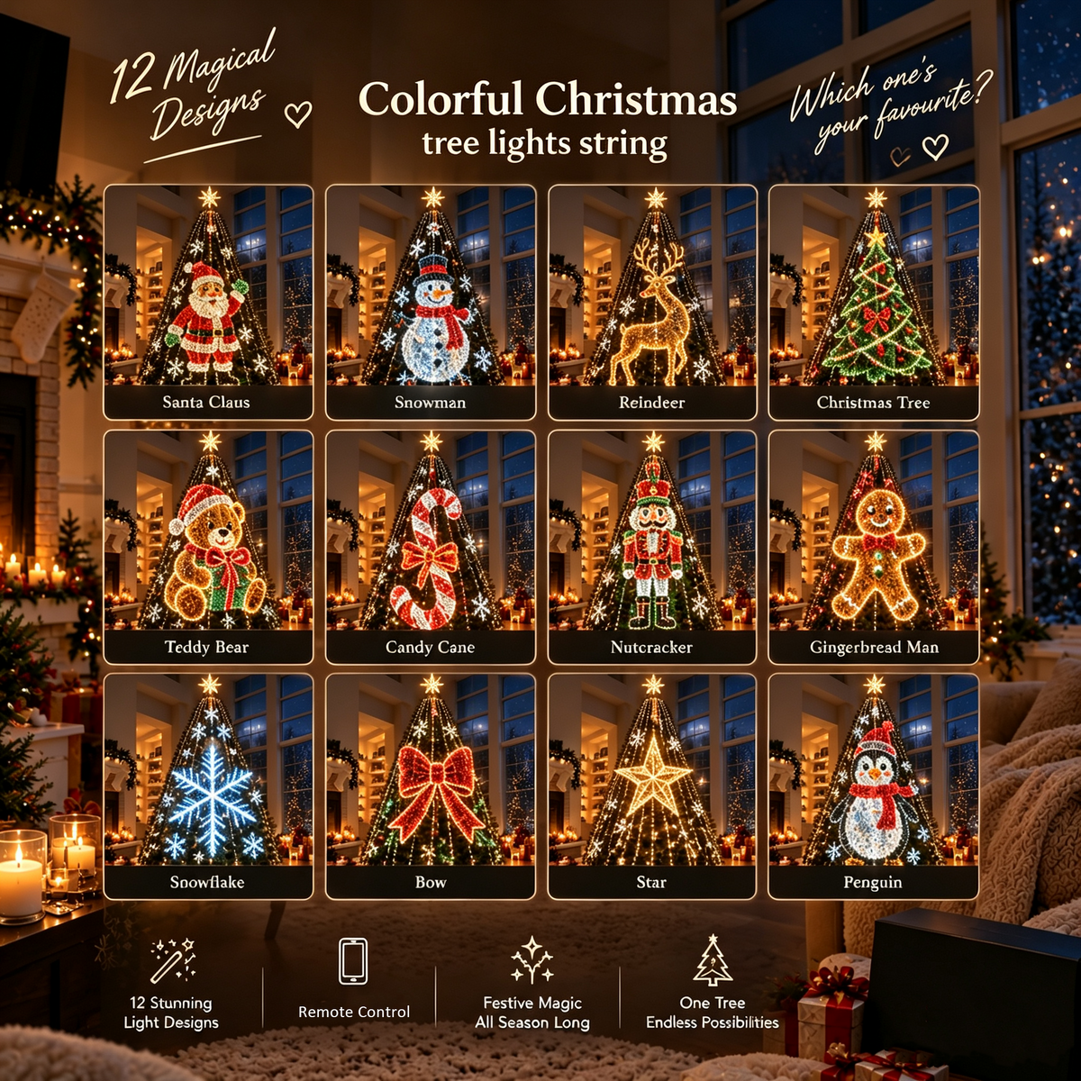 🎅 Smart Animated Christmas Tree Lights-🎄 Make Your Christmas Tree Come Alive!
