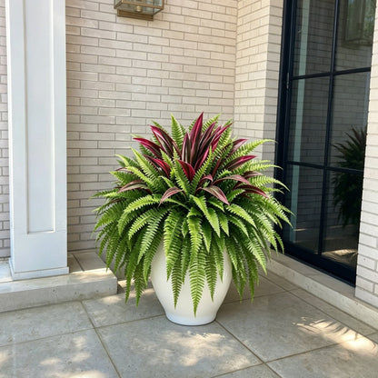 💥Summer Special🔥UV-Resistant Artificial Fern & Red Dracaena Decorative Plants – Full, Lush & Fade-Resistant!