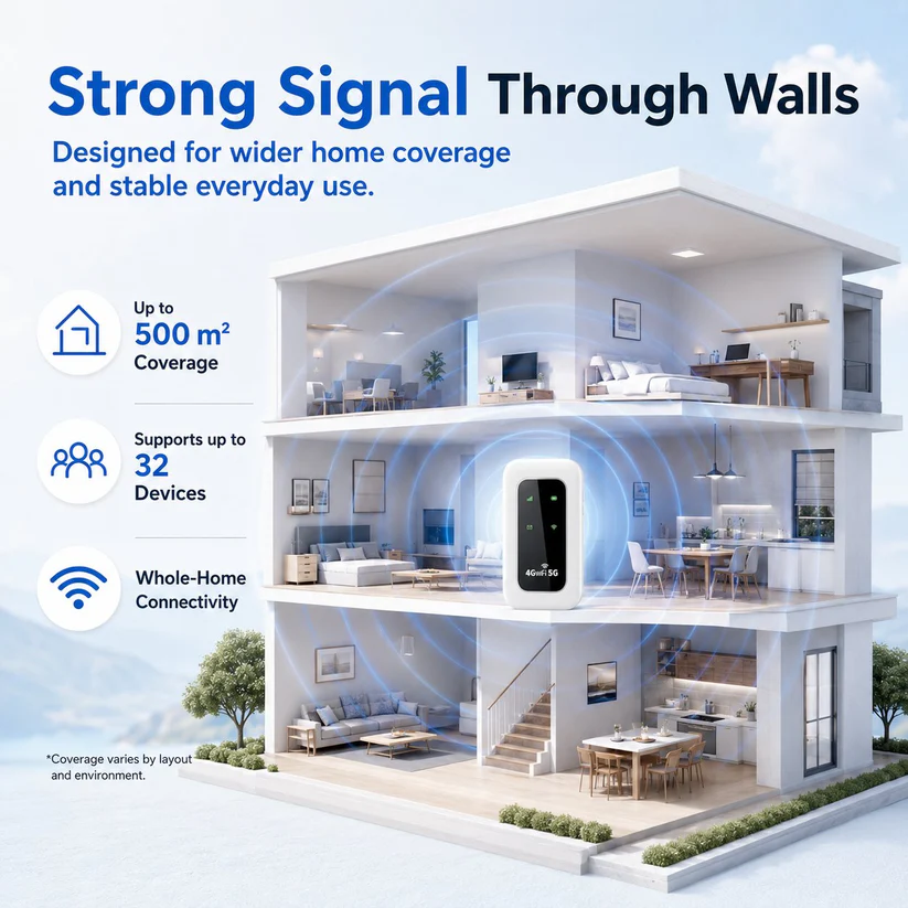 🛜 All-Network Pocket WiFi – Ready in Seconds No Setup! No Hassle! Just Connect!🌐[Power on and use, free for life]