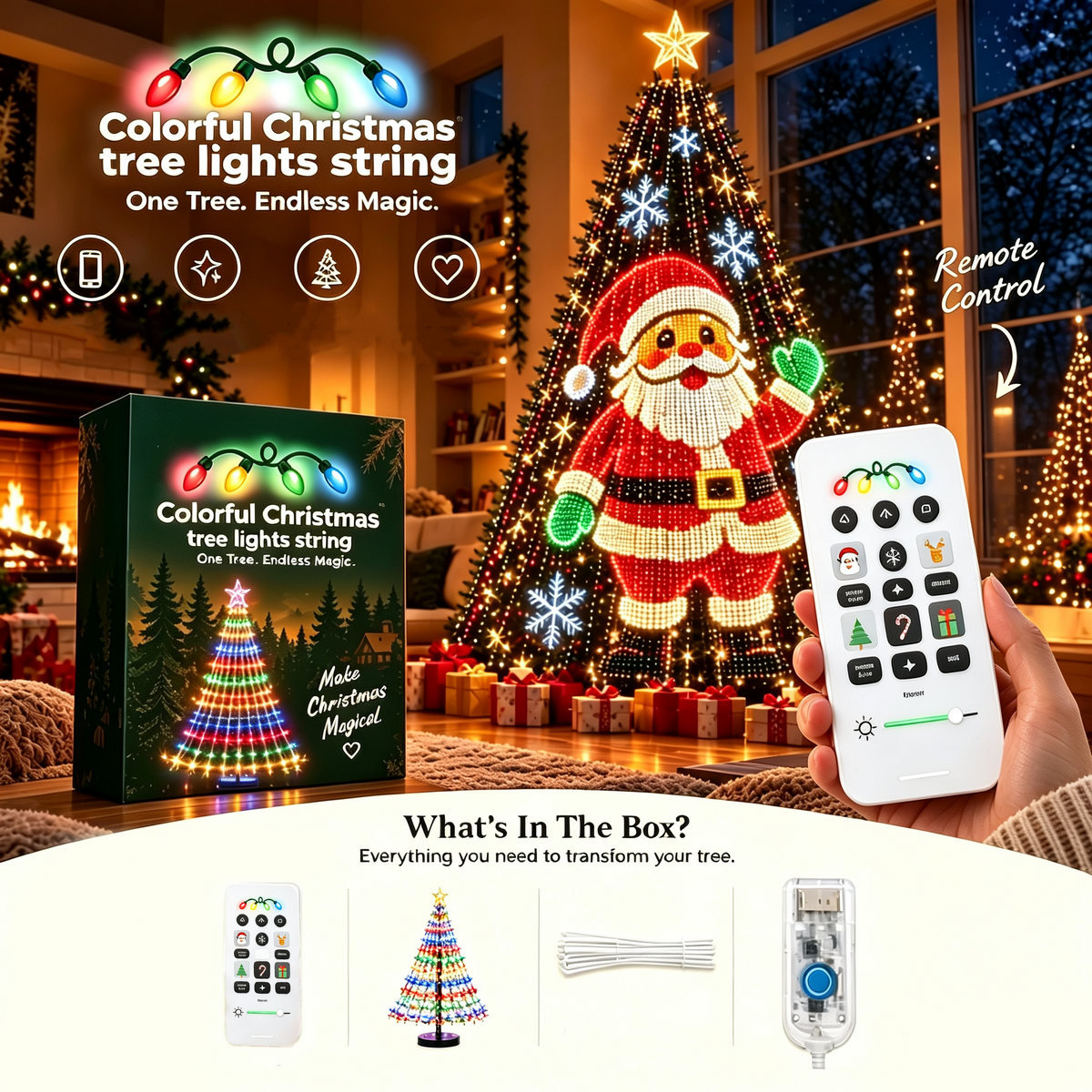 🎅 Smart Animated Christmas Tree Lights-🎄 Make Your Christmas Tree Come Alive!