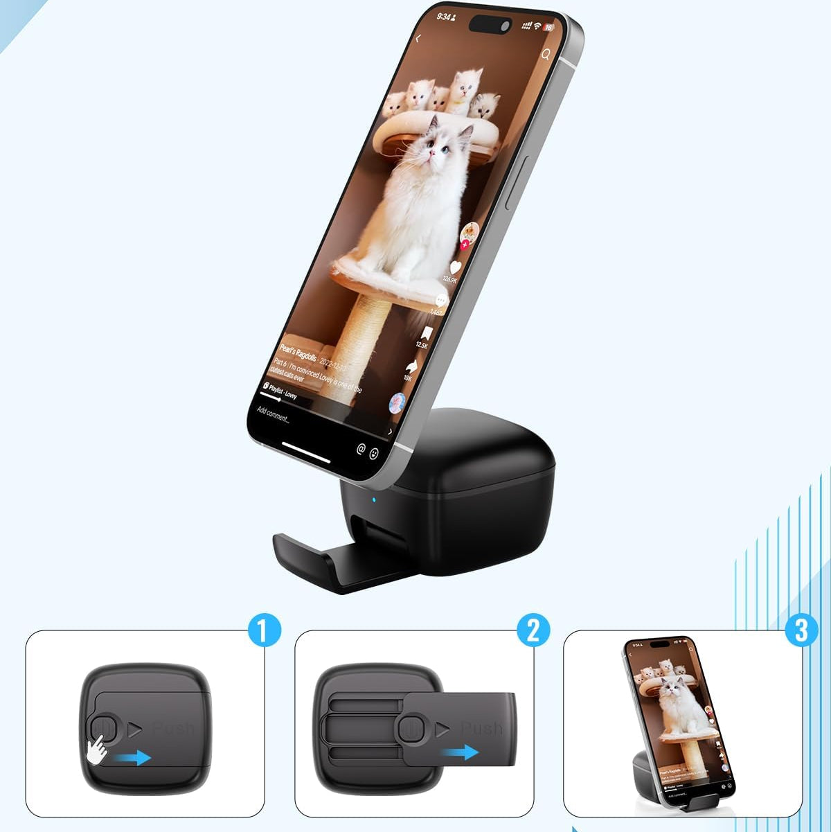 Scrolling Ring Bluetooth Remote Control with Phone holder