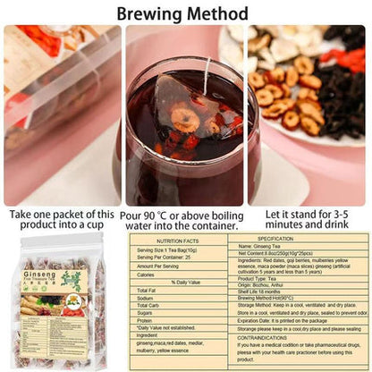 Ginseng Five Treasure Tea | Healthy Kidney Tea for Men & Women-SUY