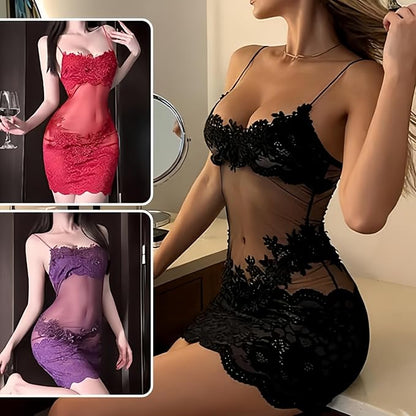 Solid Color Lace Sexy Nightgown