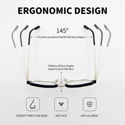 Dual Focus Anti Blue Light Glasses, All-Day Comfort Wear Without Dizziness for Men & Women