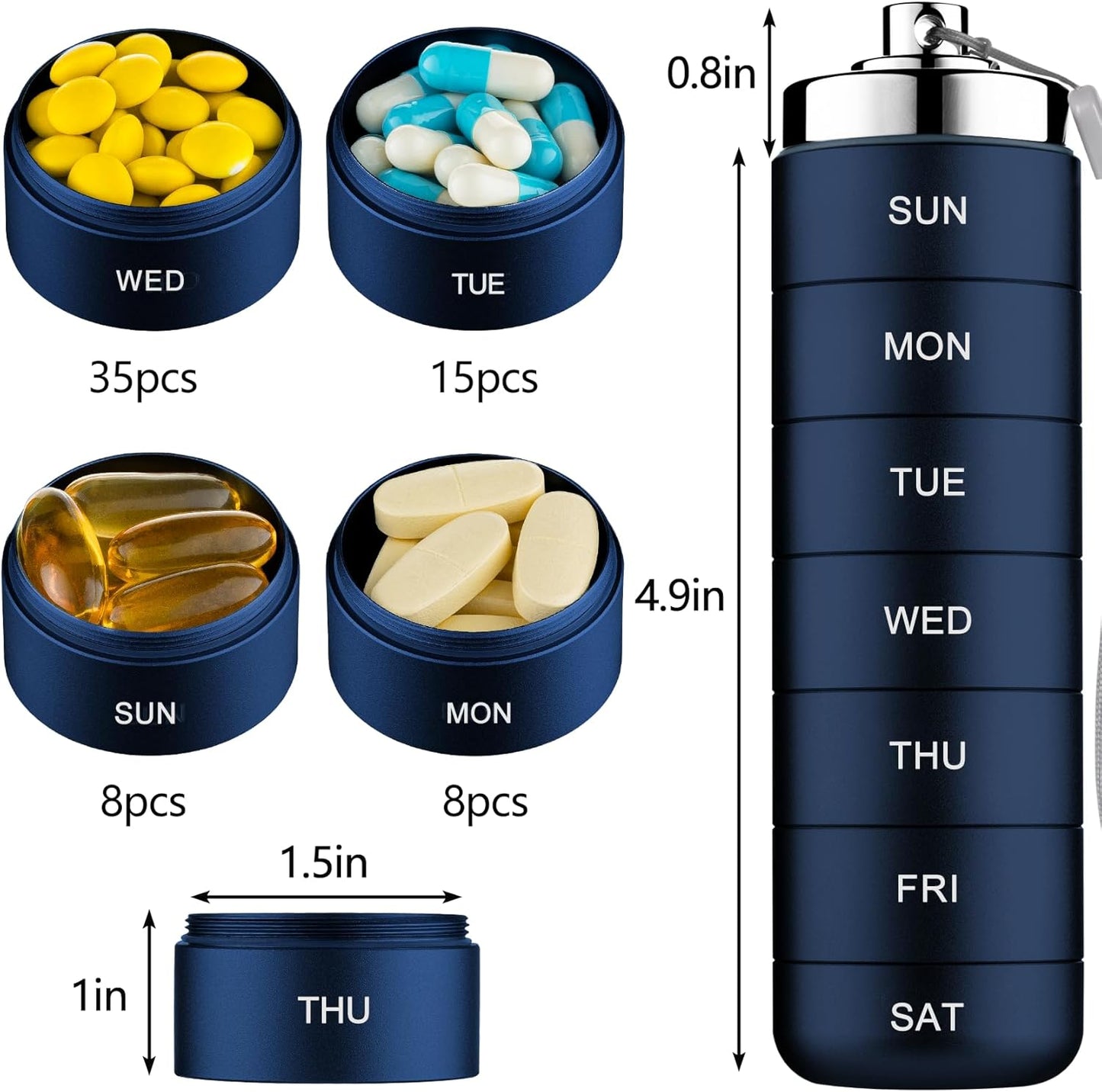 Metal Travel Pill Organizer