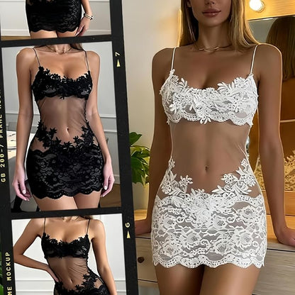 Solid Color Lace Sexy Nightgown