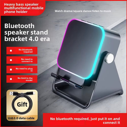 Wireless Induction Speaker 5-in-1 Bluetooth Speaker with Phone Stand,Stereo Sound