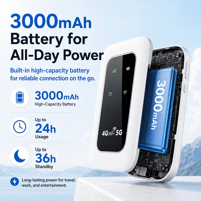 🛜 All-Network Pocket WiFi – Ready in Seconds No Setup! No Hassle! Just Connect!🌐[Power on and use, free for life]