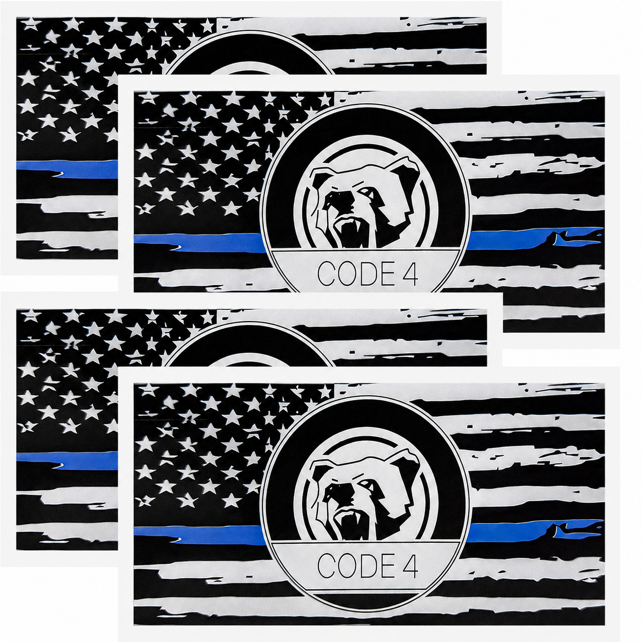 🔥Hot Sale🔥Thin Blue Line Code 4 Sticker - Show Police Support!