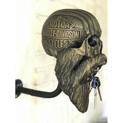 Motorcycle Skull Helmet Holder with Beard
