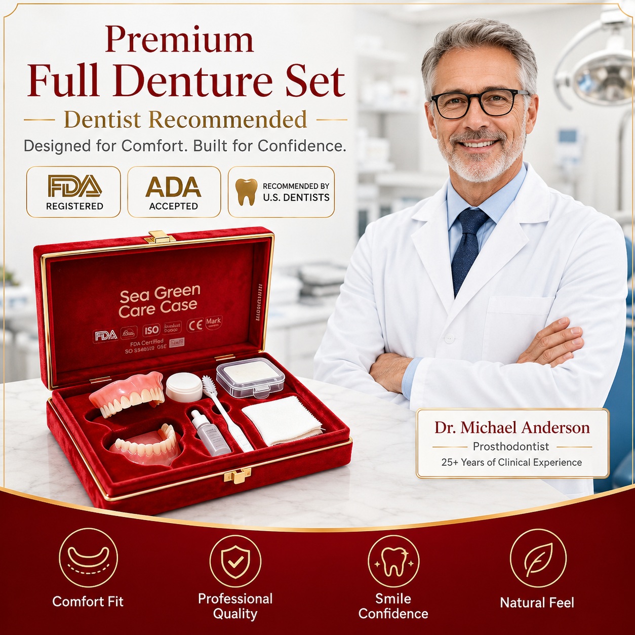 Ends Today: 49% OFF! ⏰ KLENIMORE™ Custom-Fit Smile Support Set — Strong Hold & Natural Look 🦷