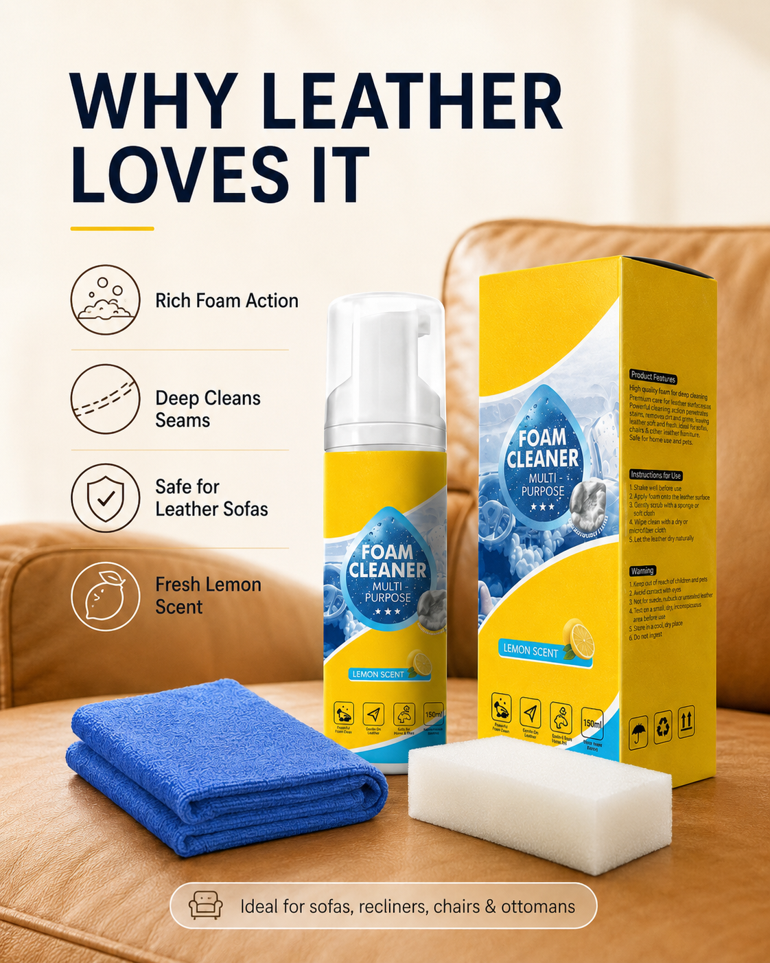Easy Use Rinse-Free Foam Cleaner