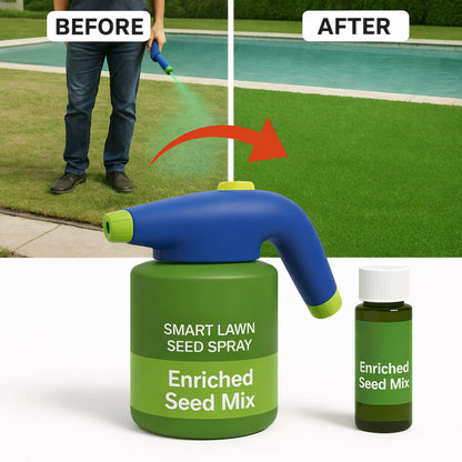 Easy Spray-On Grass Seed & Fertilizer Solution - Instantly Restore Thicker, Greener Lawns in Days (Includes Sprayer & Formula