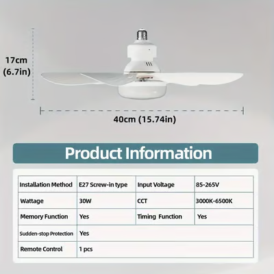 🔥LAST DAY 50% OFF❄️2-in-1 Portable Ceiling Fan & Light With Remote Control💡