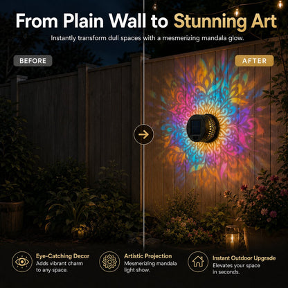 Solar MandalaWall Light Projector Turn Walls Into Nighttime Art