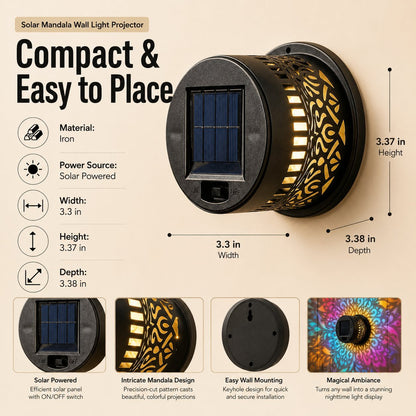 Solar MandalaWall Light Projector Turn Walls Into Nighttime Art