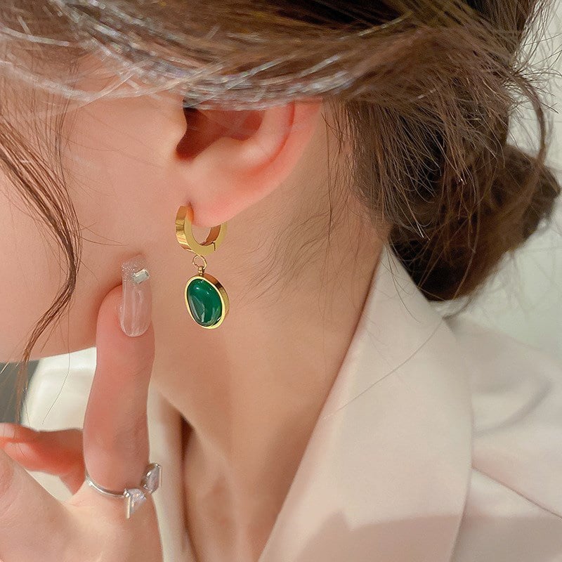 🥰🥰Emerald necklace earrings bracelet
