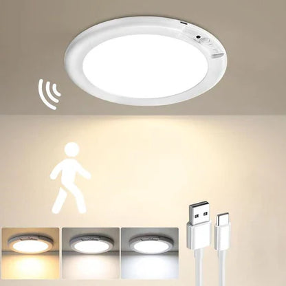 Rechargeable Motion Sensor Ceiling Light with Remote - Magnetic Wireless Ceiling Light Battery Powered for Closet Shower Stairs Shed Hallway Porch Patio ect.-BP