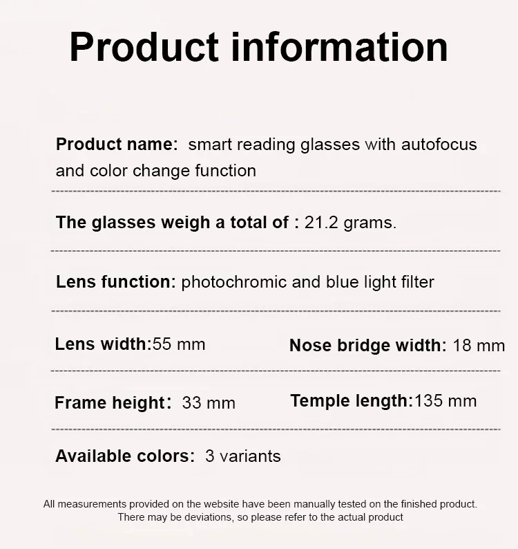 [Co-Created by Designers]Gypsophila Smart Zoom and Color-Changing Reading Glasses, Auto Focus Distance Near Progressive Multi-focus HD Vision
