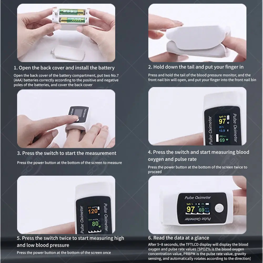 2 In 1 Dual Function Blood Oxygen and Blood Pressure Monitor