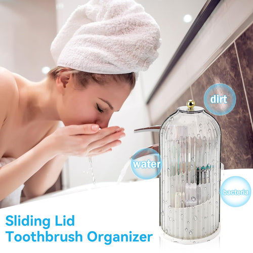 🔥✨Sliding Lid Toothbrush Organizer