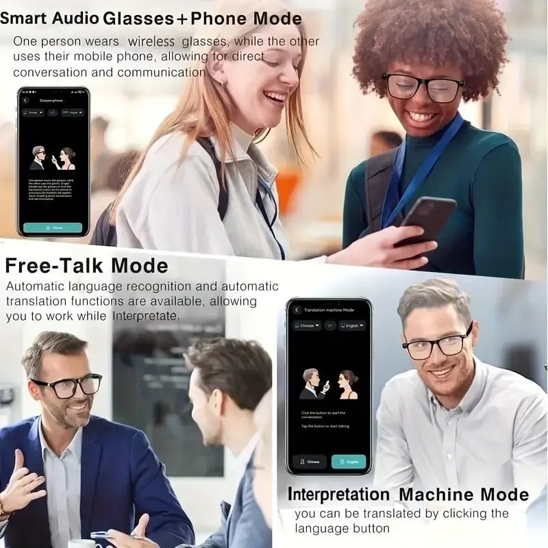 🔥 Black Friday Sale Is On Fire!🔥 AI Interpretation Smart Glasses🕶️33-Language Translation, Photochromic Lenses, AI Chat & Hands-Free Audio