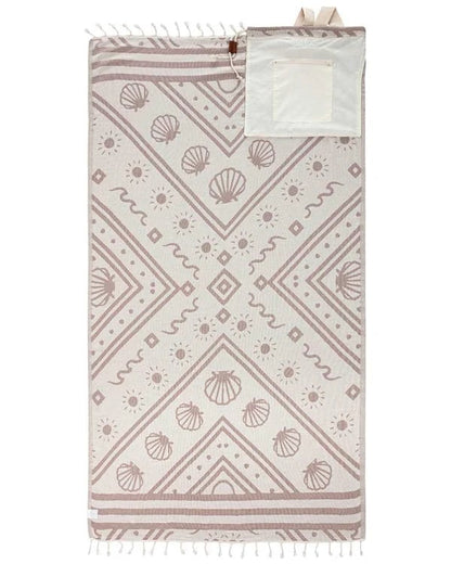 ⏰LAST DAY $20 OFF - 🏖️Sand Cloud 2-in-1 Turkish Cotton Towel Bag with Inner Zip Pocket & Sand-Repelling Fabric