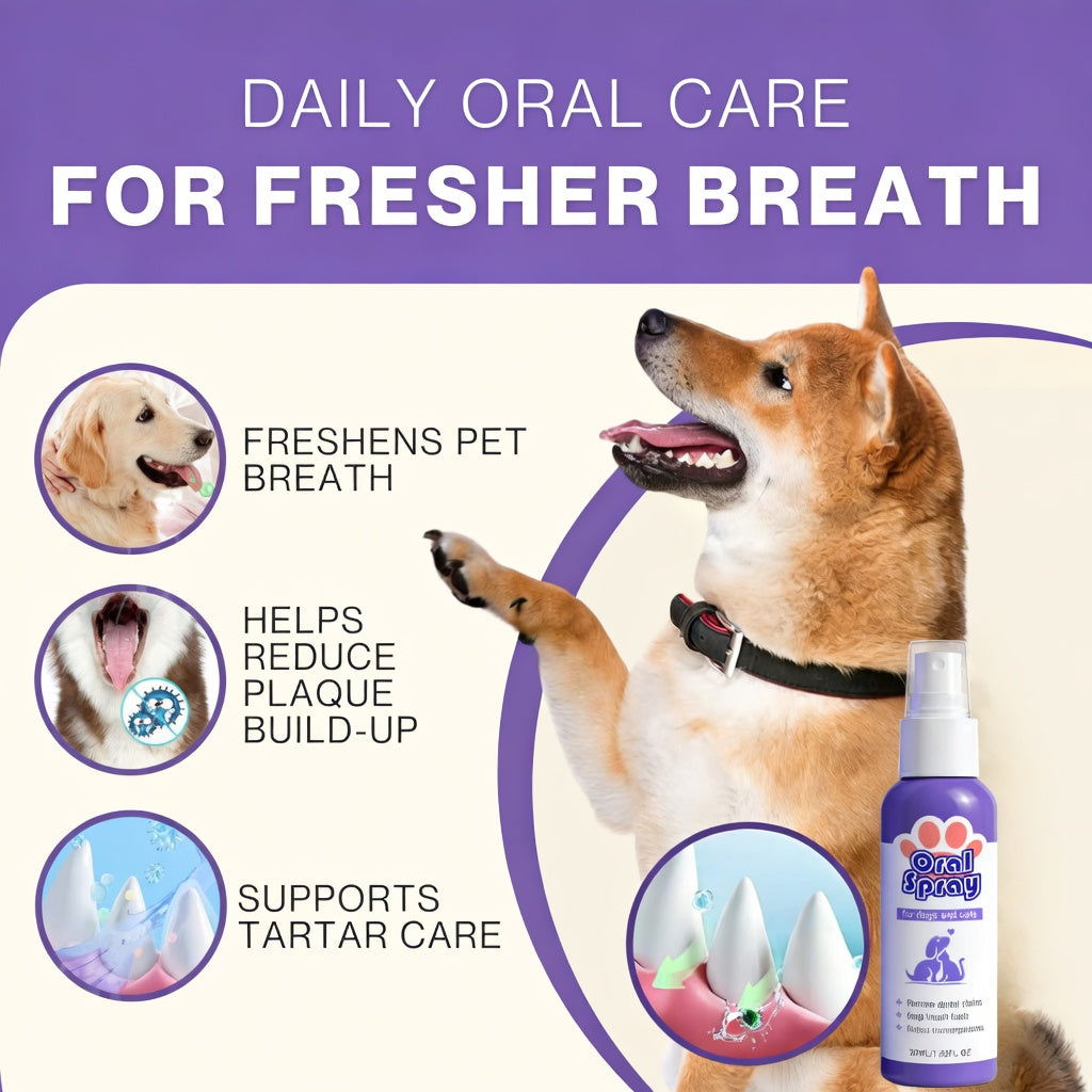 floravyne® Pet Oral Spray ✅ Freshen Breath, Remove Tartar & Promote gum regeneration, stabilize teeth 🦷-$AC