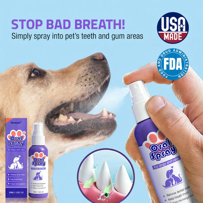 floravyne® Pet Oral Spray ✅ Freshen Breath, Remove Tartar & Promote gum regeneration, stabilize teeth 🦷-$AC
