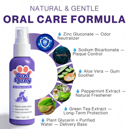 floravyne® Pet Oral Spray ✅ Freshen Breath, Remove Tartar & Promote gum regeneration, stabilize teeth 🦷-$AC