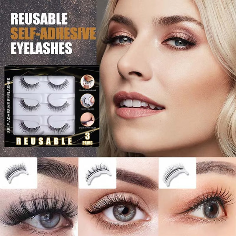 🌺Glue-Free Self-Adhesive Lashes – 3-Second, Natural & Reusable