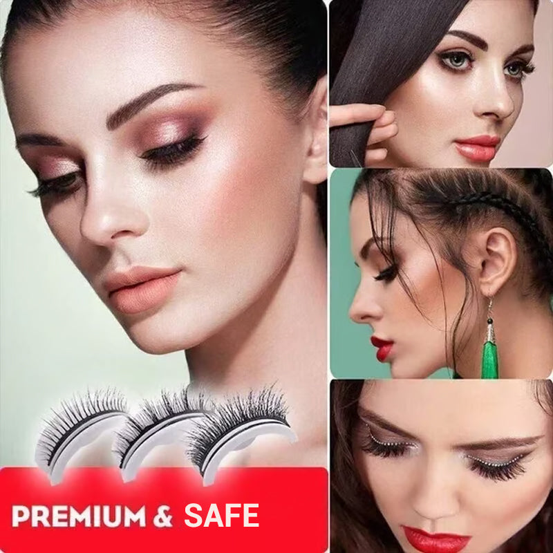 🌺Glue-Free Self-Adhesive Lashes – 3-Second, Natural & Reusable