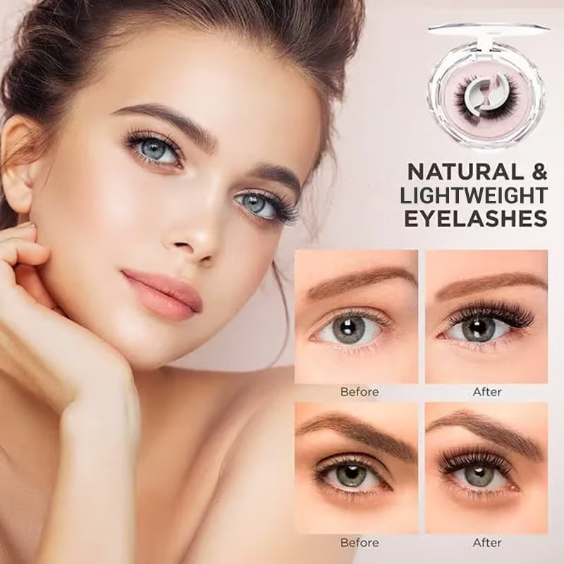 🌺Glue-Free Self-Adhesive Lashes – 3-Second, Natural & Reusable