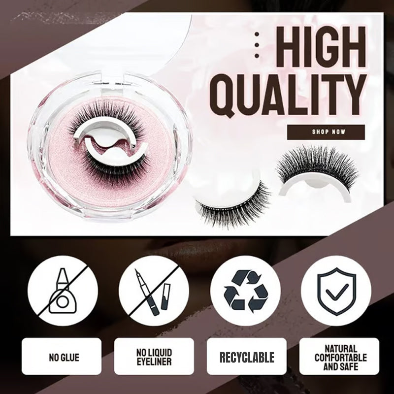 🌺Glue-Free Self-Adhesive Lashes – 3-Second, Natural & Reusable