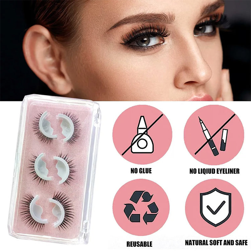 🌺Glue-Free Self-Adhesive Lashes – 3-Second, Natural & Reusable